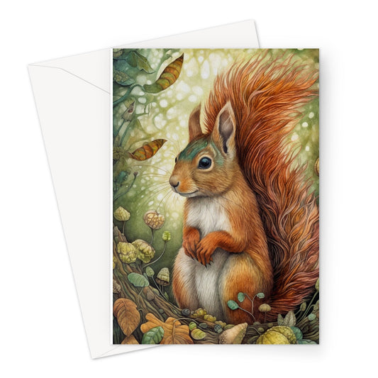 Squirrel In The Autumn Woods  Greeting Card