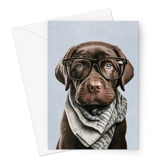 Hipster Dog Greeting Card