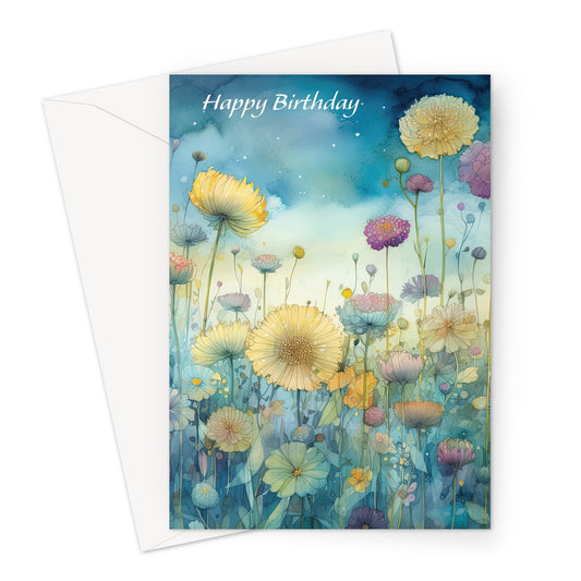 Wild Flowers Birthday Greeting Card