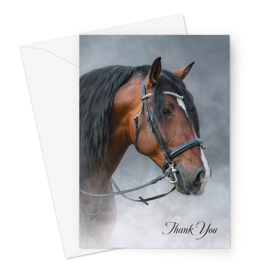 Bay Horse Thank You Greeting Card