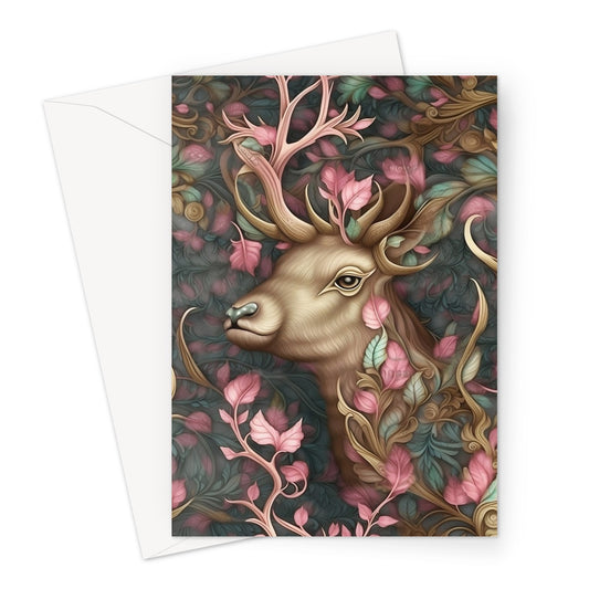 Pink Stag Greeting Card