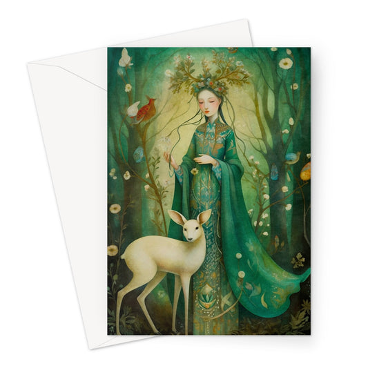 Green Lady Greeting Card