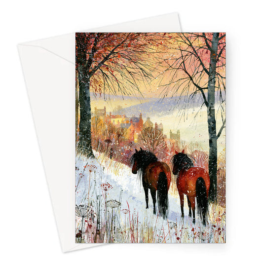 Two Ponies Christmas Card