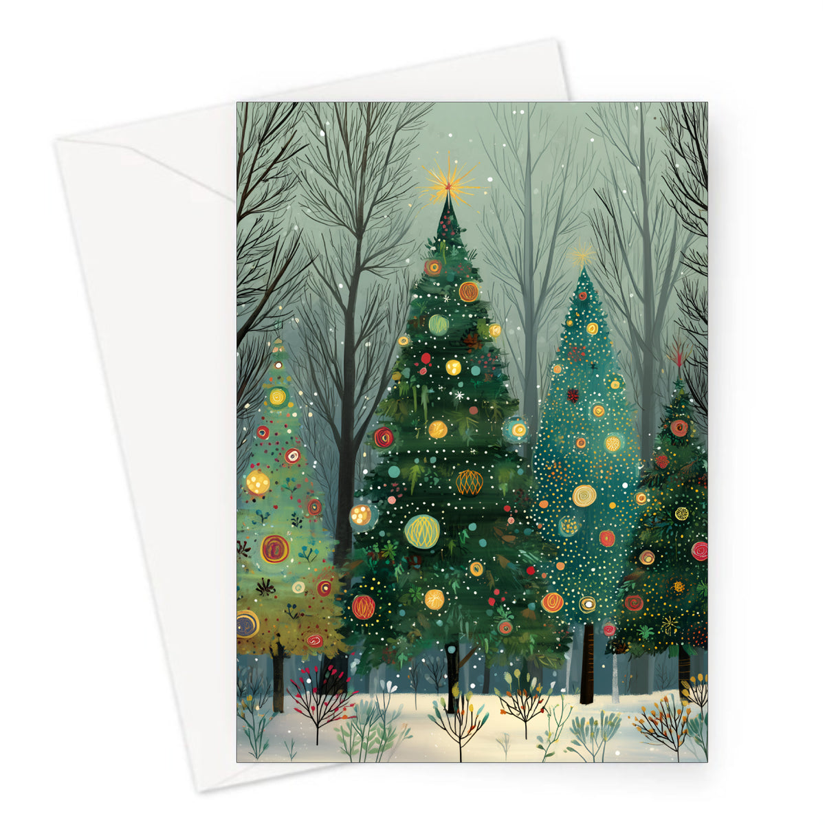 Xmas Trees Christmas Card