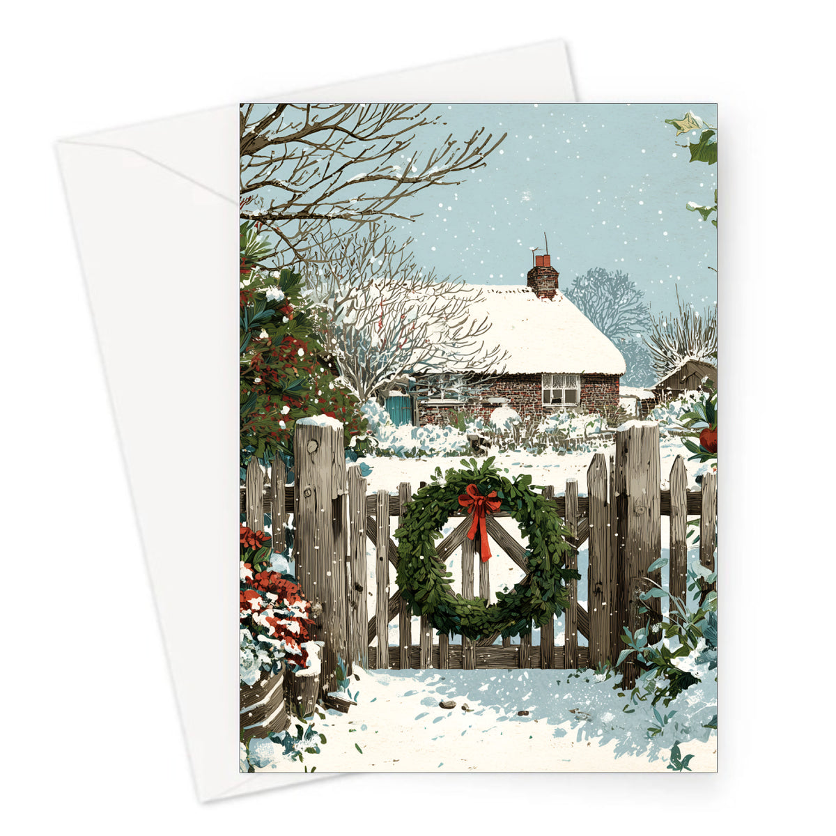 Cottage Gate Christmas Card
