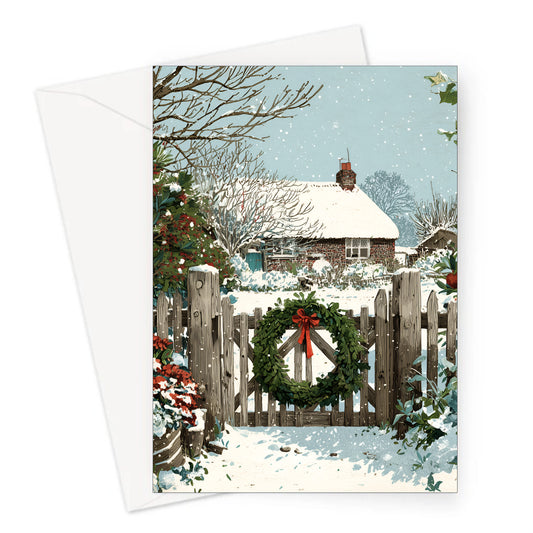 Cottage Gate Christmas Card
