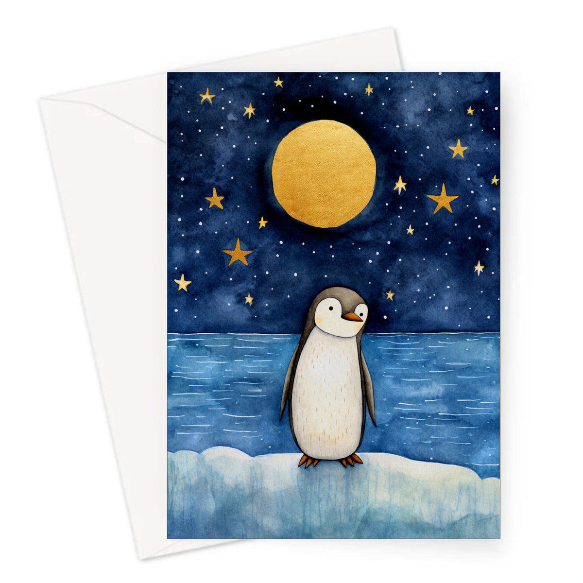 Golden Moon Christmas Card