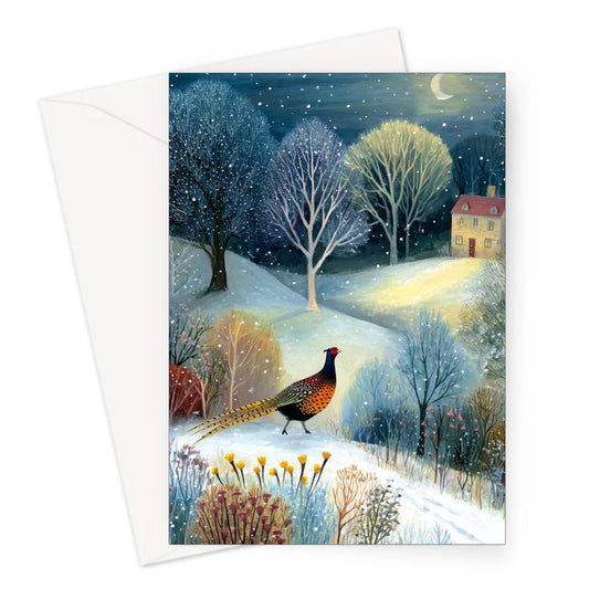 Night Pheasant Christmas Card