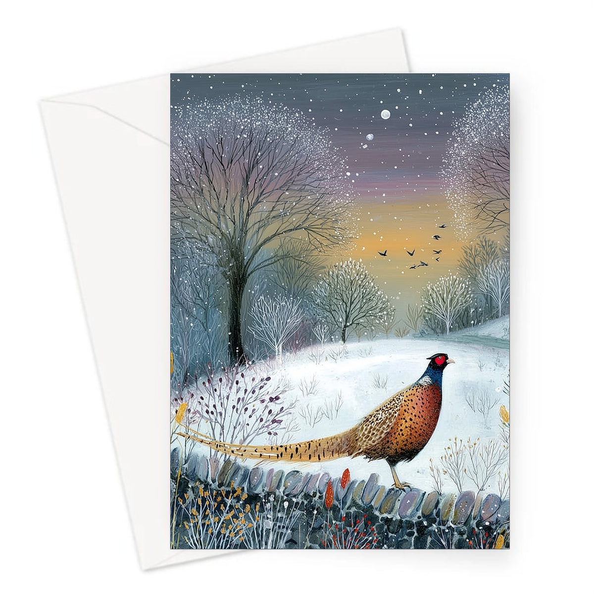 Beautiful Winter Pheasant Christmas Card