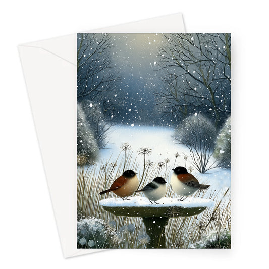 Bird Table Christmas Card