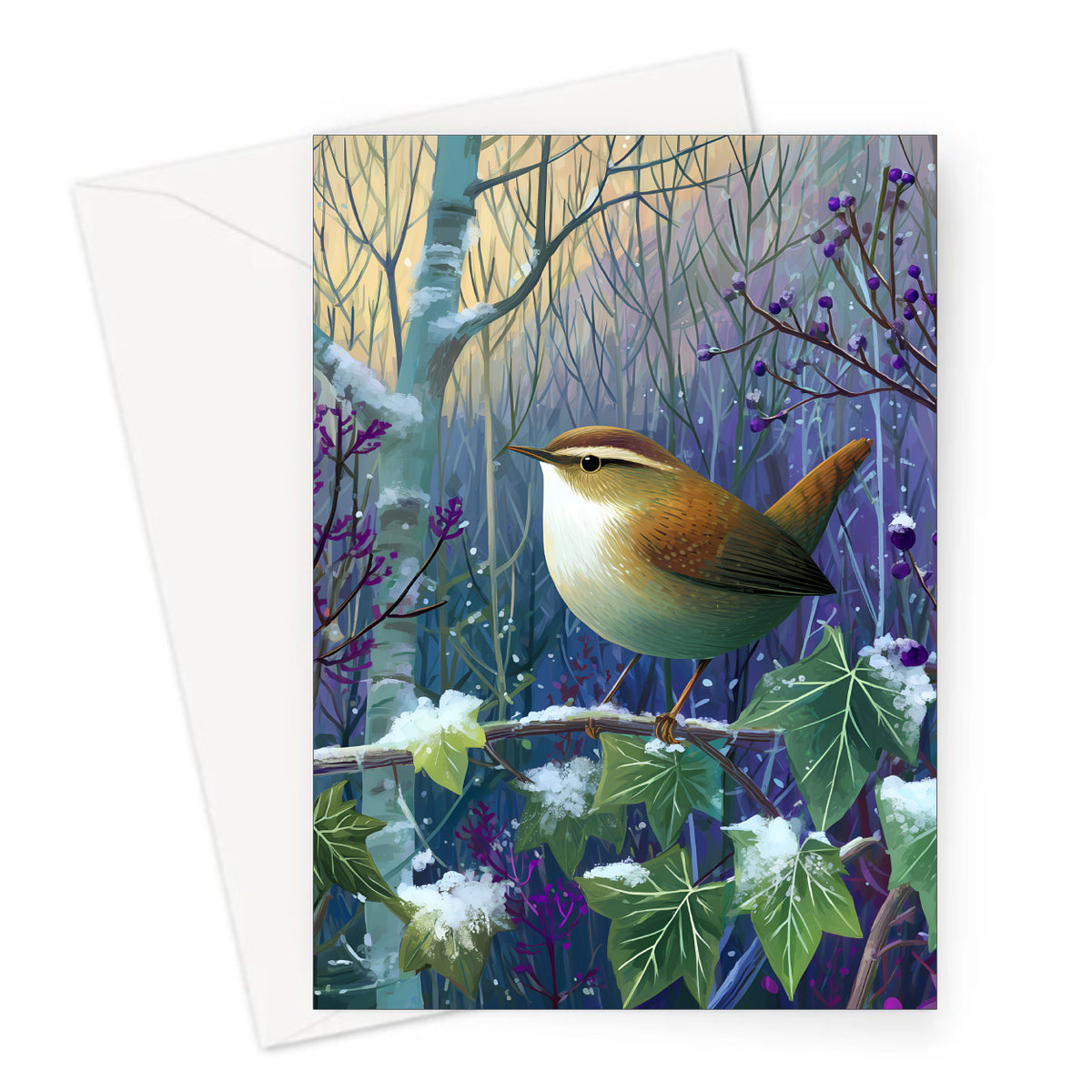 Ivy Wood Christmas Greeting Card