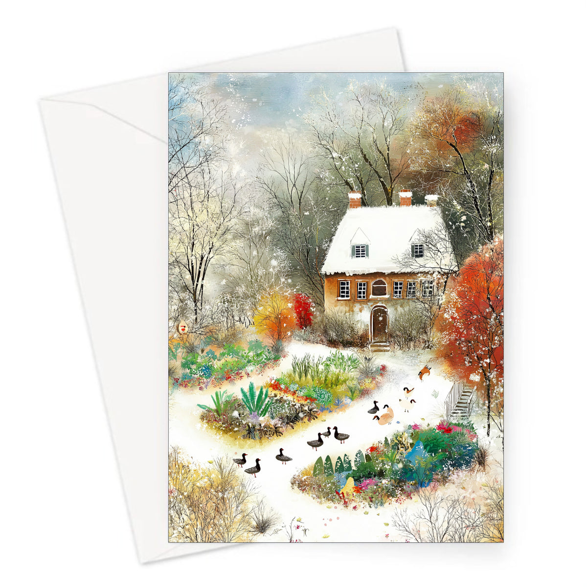 Duck Cottage Christmas Card