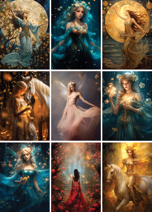 Nine Fantasy Greeting Cards - Pack A05