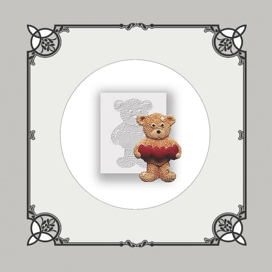 Ted Holding Hearts Silicone Mould - Food Safe