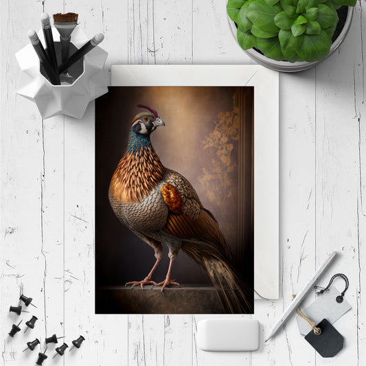 Personalised Pheasant Birthday Card - Large A5 - Free UK Delivery