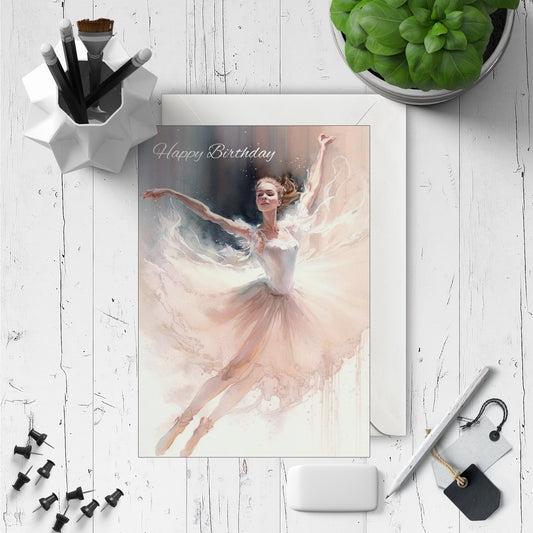 Personalised Ballet Dancer Birthday Card - Large A5 - Free UK Delivery