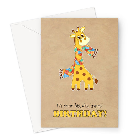 Baby Giraffe Birthday Greeting Card