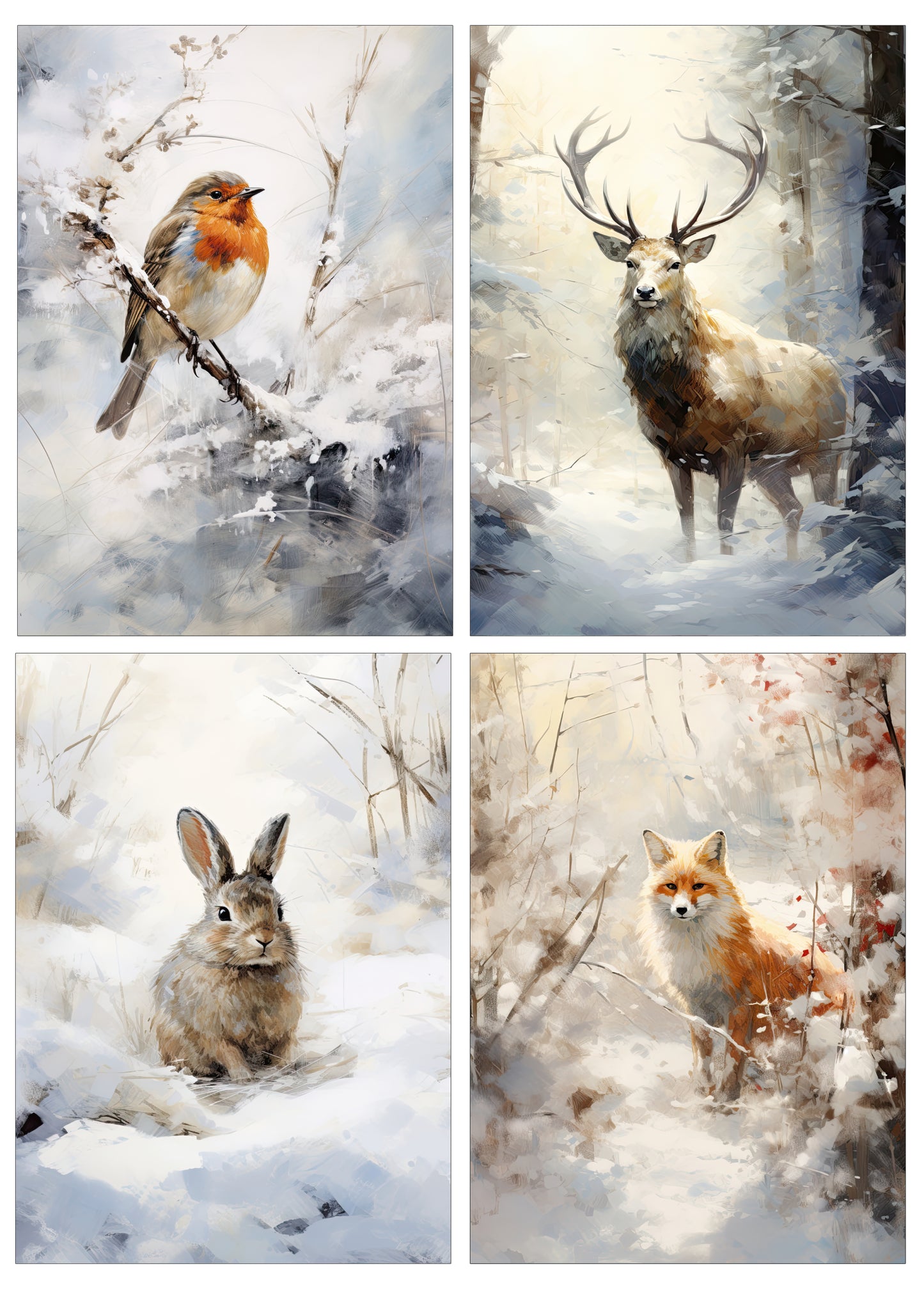 Four Large A5 Cards - Pack 410