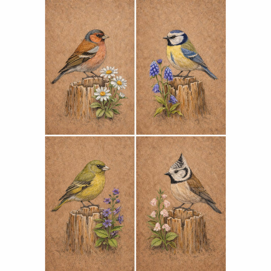 Garden Bird Set, Digital Art