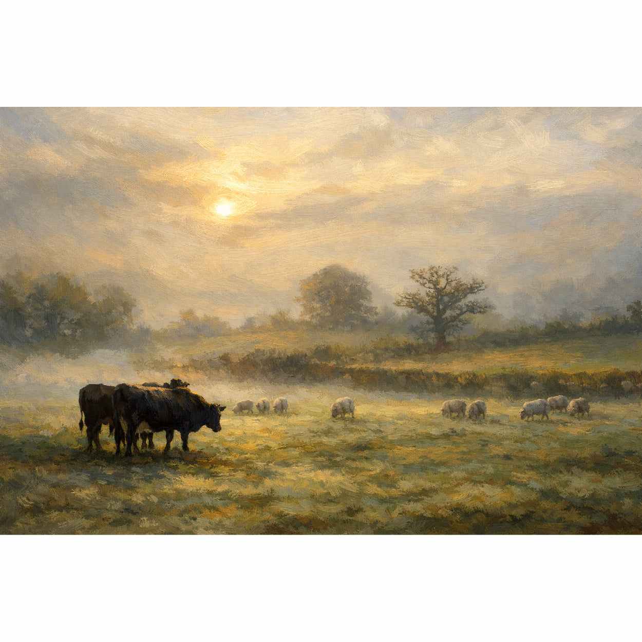 Misty Morning Set, Digital Art