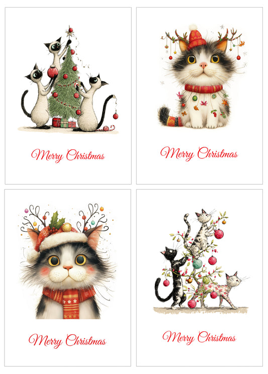 Four Large A5 Xmas Cards - Pack 418