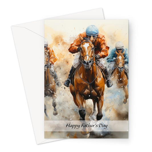 Racing Horses Father's Day Greeting Card