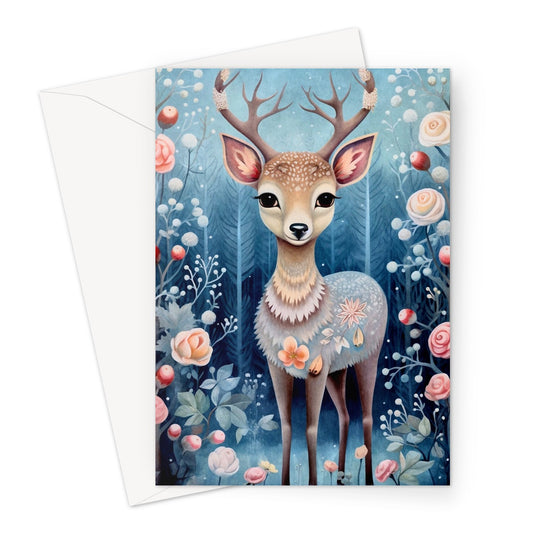 Baby Deer Xmas Greeting Card