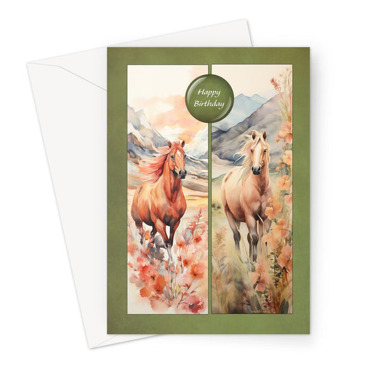 Birthday Horse Pair Greeting Card