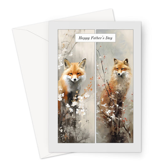 Twin Fox Father's Day Greeting Card
