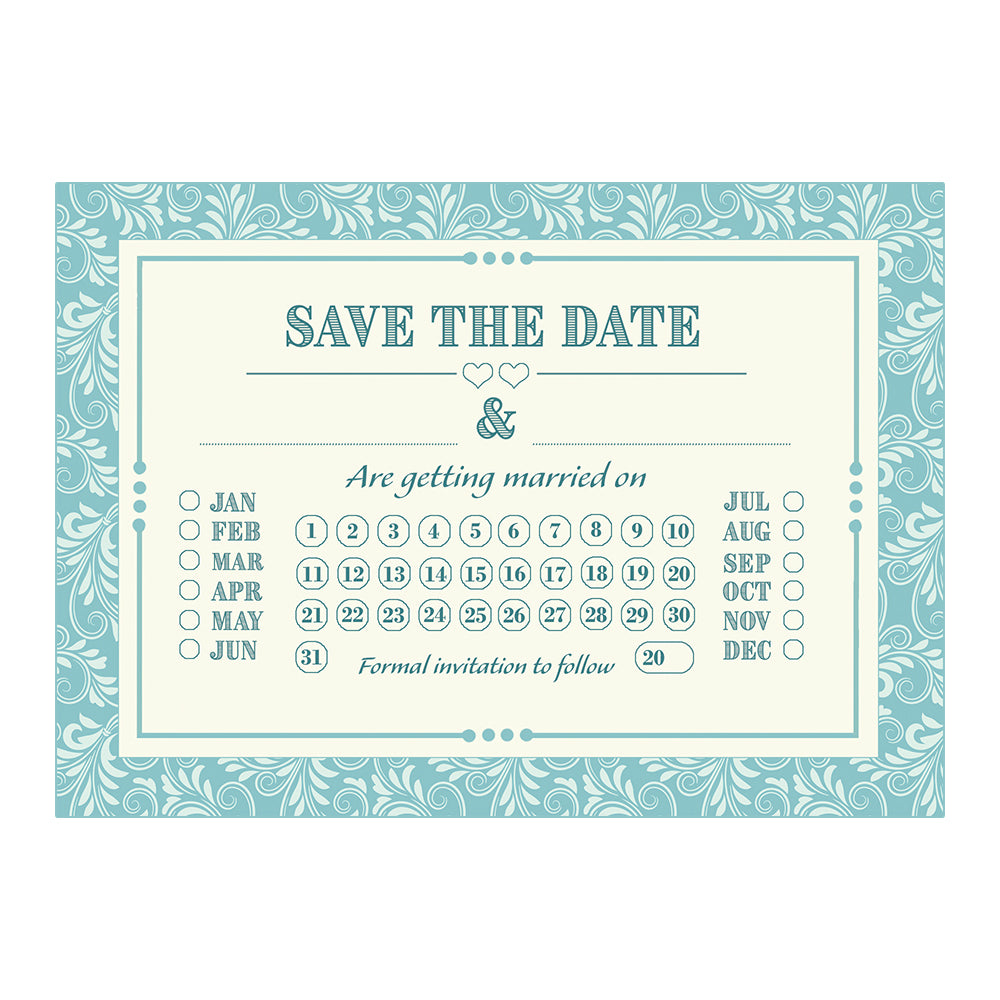 Classic Blue Save The Date Cards - Pack of 10