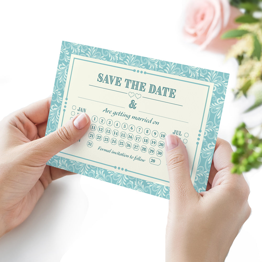 Classic Blue Save The Date Cards - Pack of 10