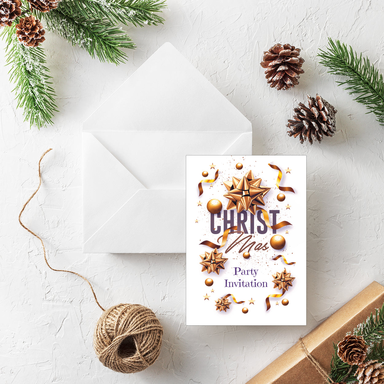 Christmas Party Invitations - Pack of 20 Personalised