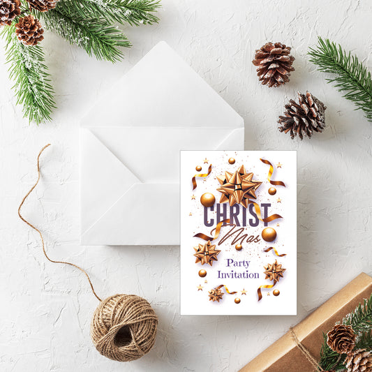 Christmas Party Invitations - Pack of 20 Personalised