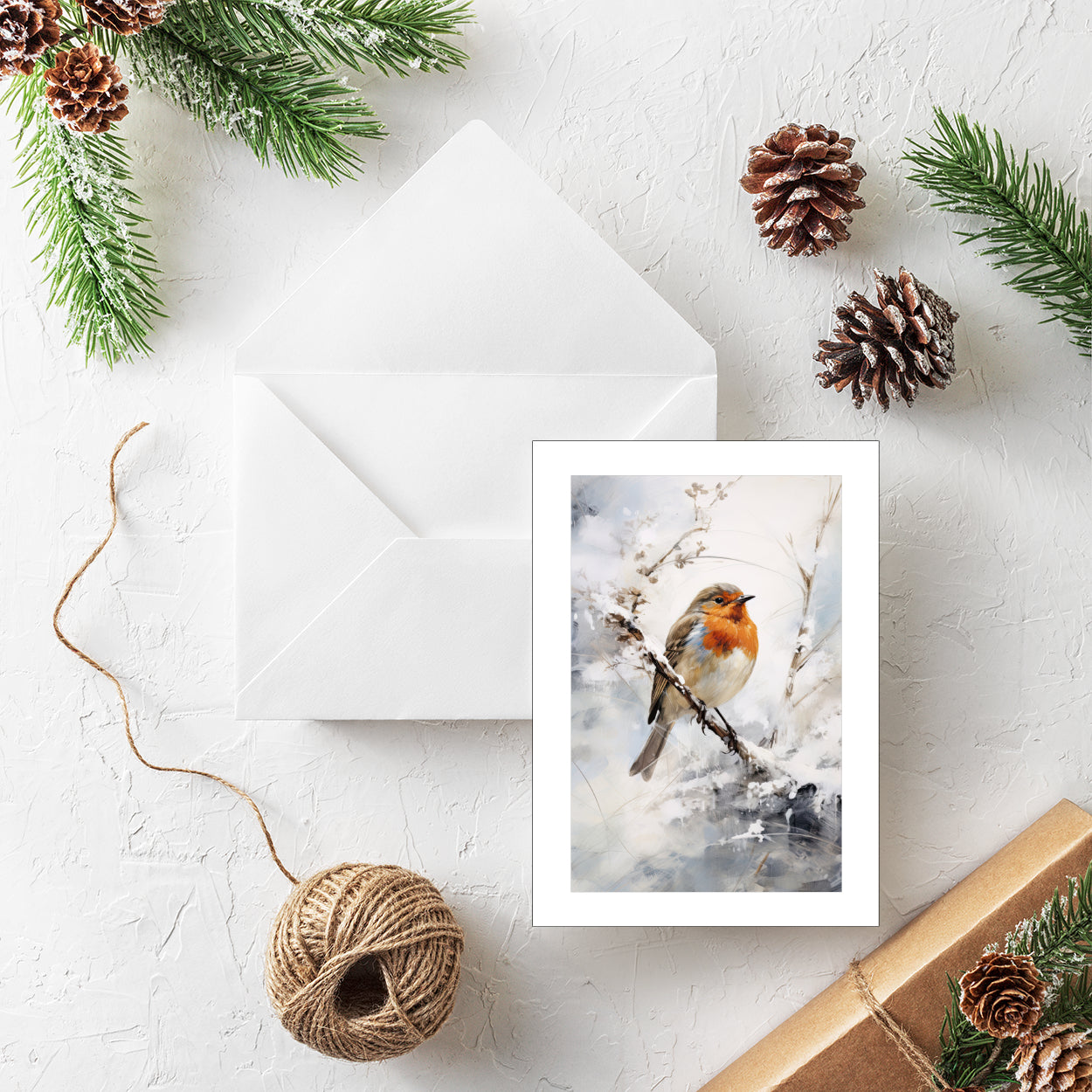 Winter Robin - Pack of 20 Personalised