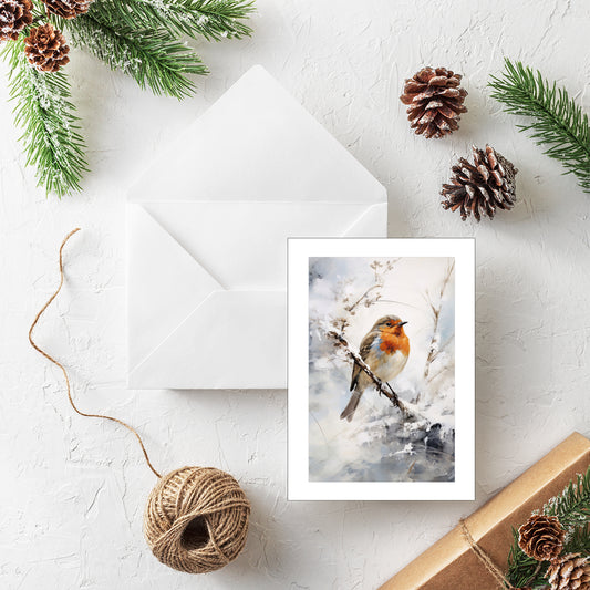 Winter Robin - Pack of 20 Personalised