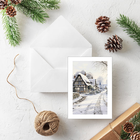 Snowy Cottage - Pack of 20 Personalised