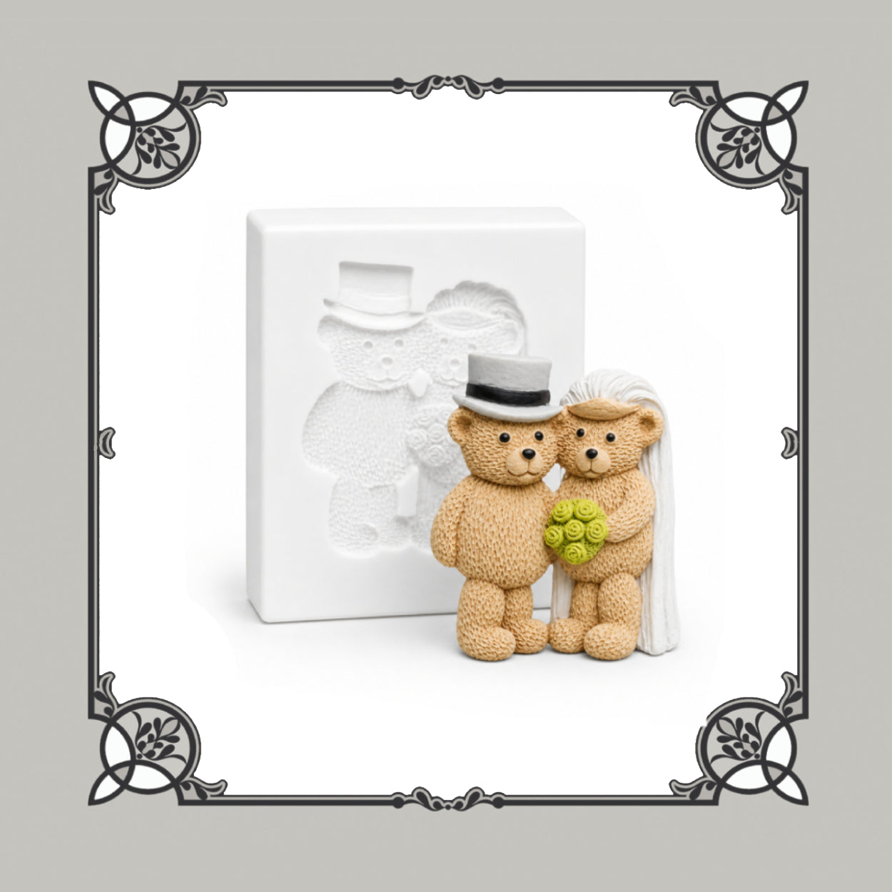 Bride And Groom Bears Silicone Mould - Food Safe