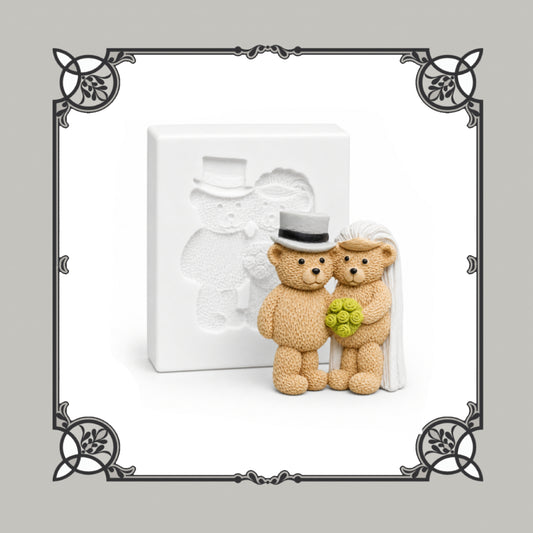 Bride And Groom Bears Silicone Mould - Food Safe