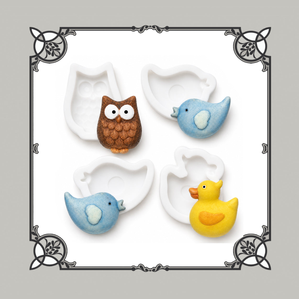 Set Of 4 Little Birds Silicone Moulds - Food Safe