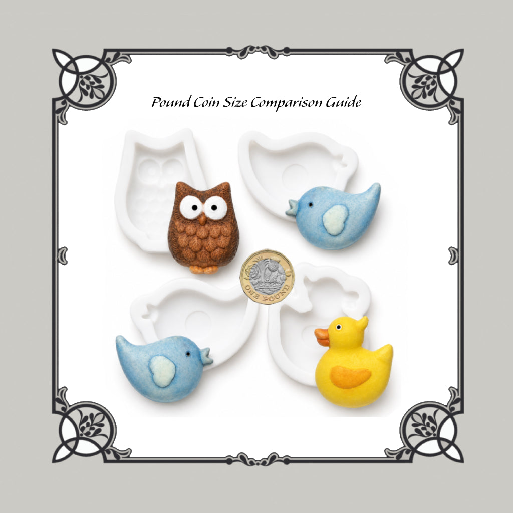 Set Of 4 Little Birds Silicone Moulds - Food Safe