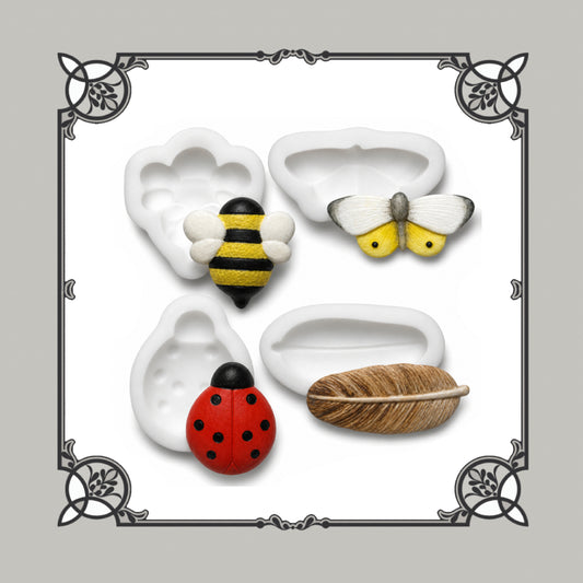 Set Of 4 Nature Silicone Moulds - Food Safe