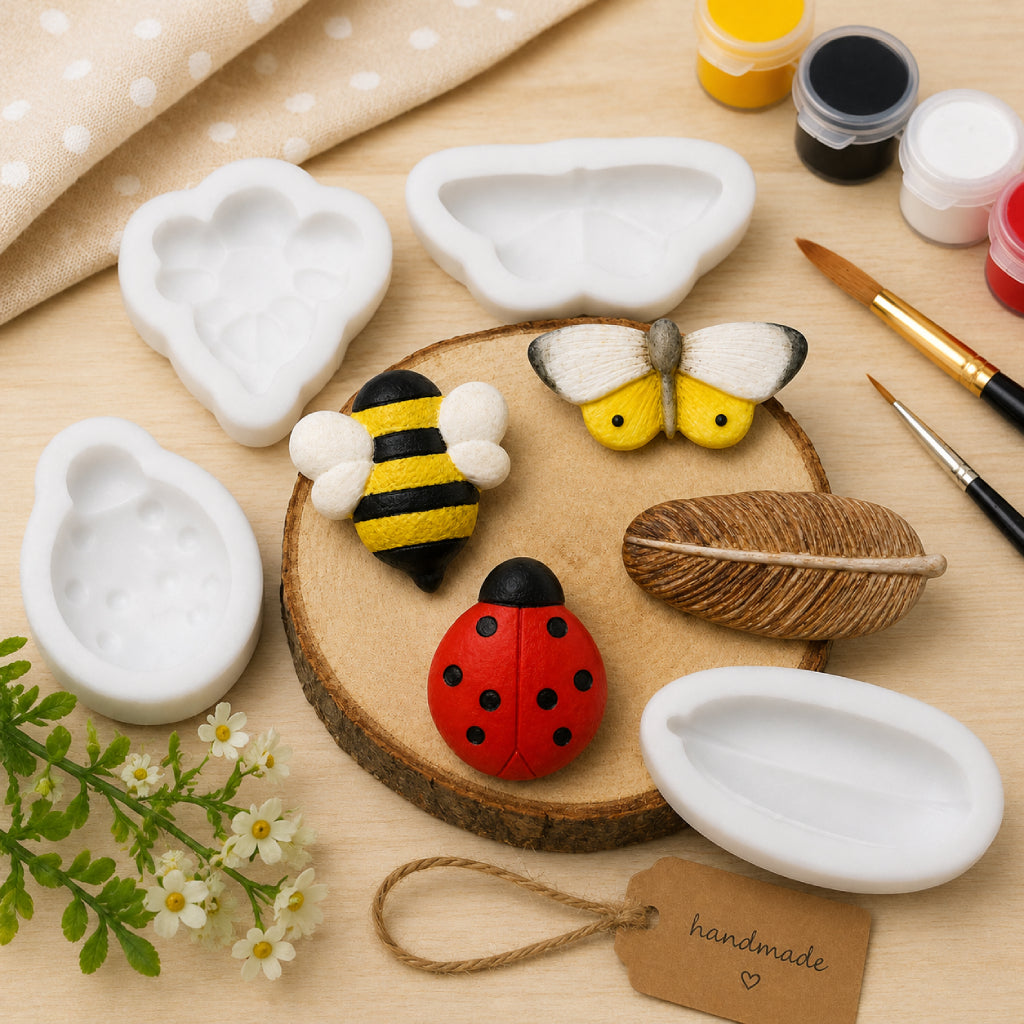 Set Of 4 Nature Silicone Moulds - Food Safe
