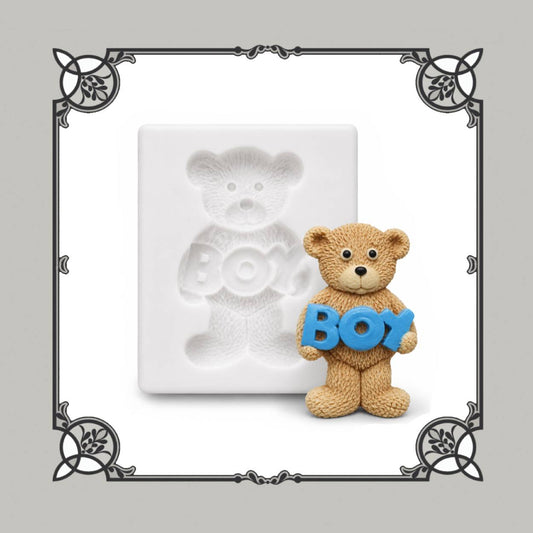 Ted Holding Boy Silicone Mould - Food Safe