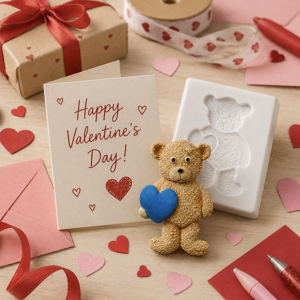 Ted Holding Heart Silicone Mould - Food Safe