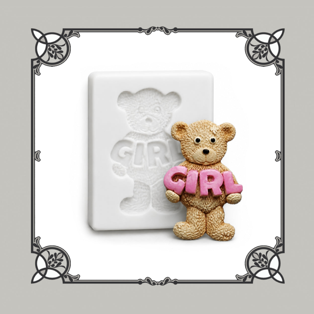 Ted Holding Girl Silicone Mould - Food Safe