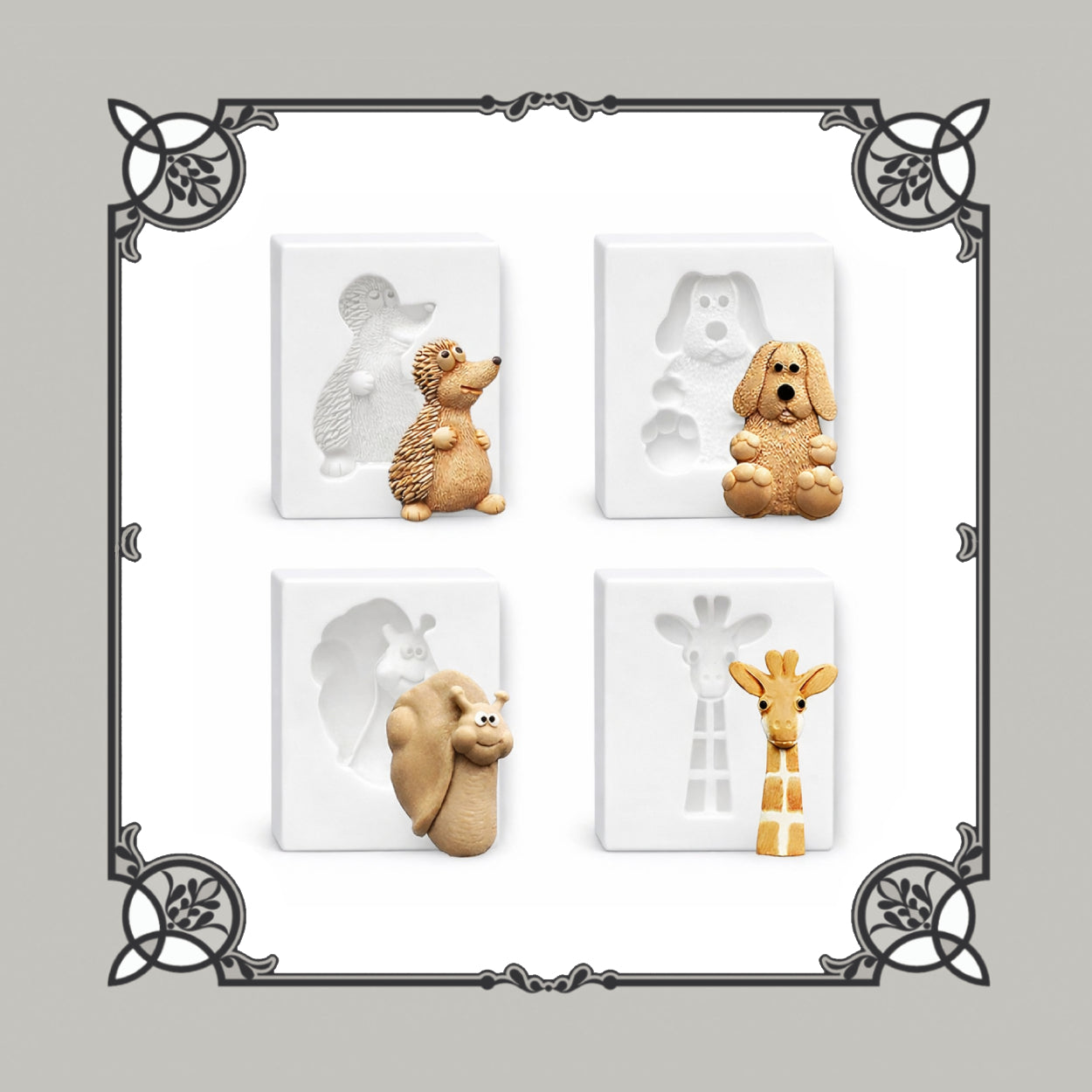 Set Of 4 Animal Silicone Moulds - Food Safe