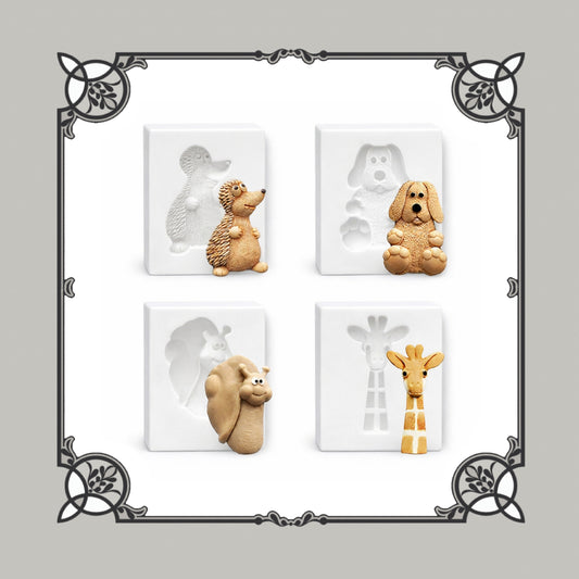 Set Of 4 Animal Silicone Moulds - Food Safe