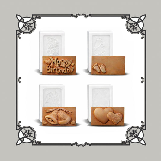 Set Of 4 Occasion Plaques Silicone Moulds - Food Safe