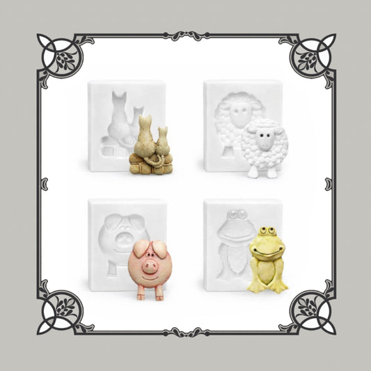Set Of 4 Fun Animal Silicone Moulds - Food Safe