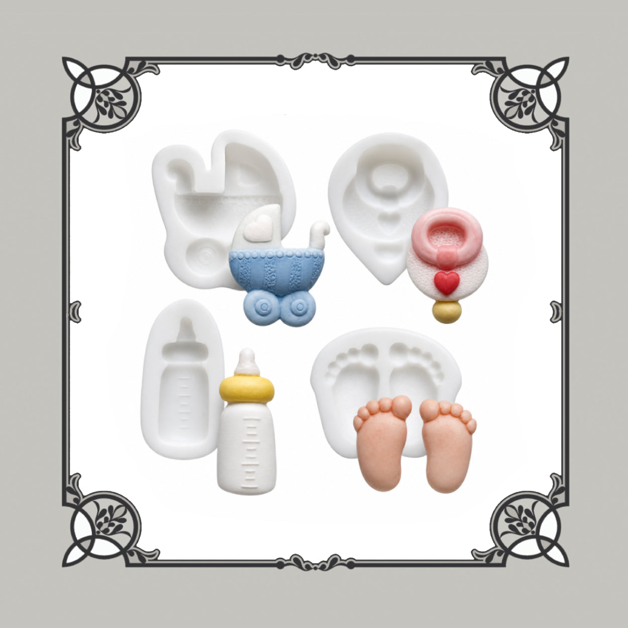 Set Of 4 Baby Silicone Moulds - Food Safe